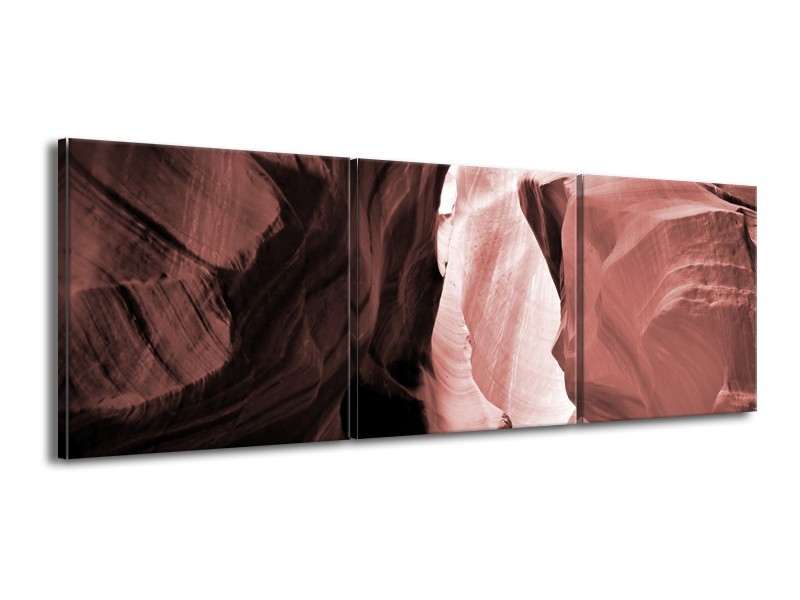 Canvas Schilderij Zand | Bruin, Rood | 150x50cm 3Luik