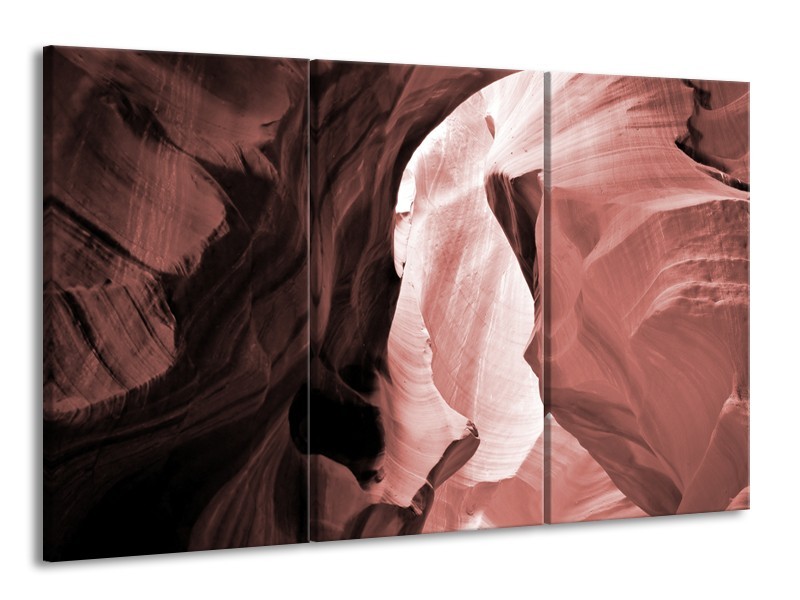 Canvas Schilderij Zand | Bruin, Rood | 165x100cm 3Luik