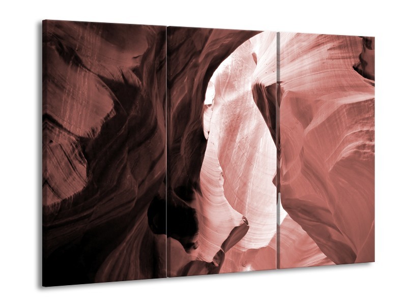 Glasschilderij Zand | Bruin, Rood | 60x90cm 3Luik