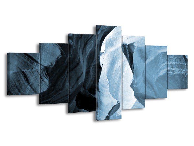Glasschilderij Zand | Blauw, Grijs | 210x100cm 7Luik