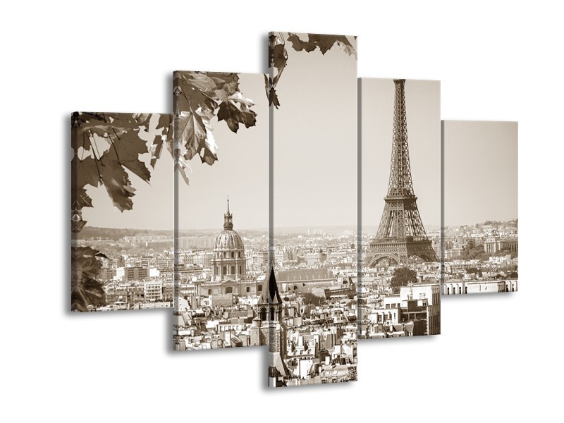 Glasschilderij Parijs, Steden | Sepia | 150x105cm 5Luik