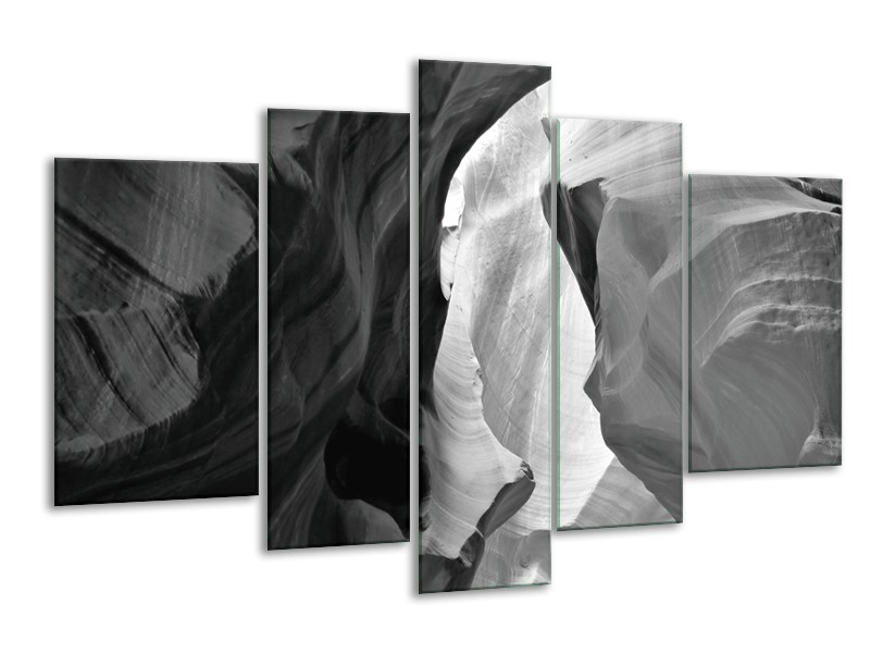 Glasschilderij Zand | Zwart, Grijs | 170x100cm 5Luik