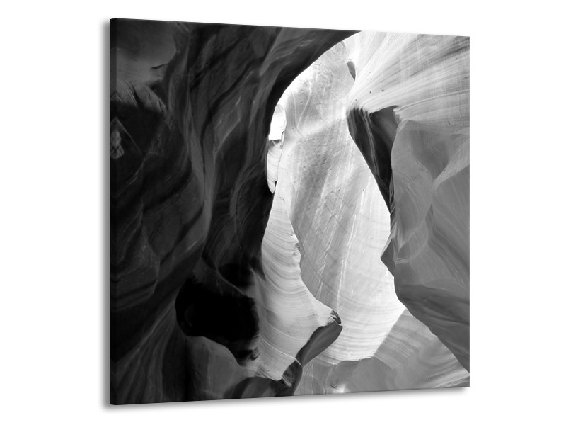 Glasschilderij Zand | Zwart, Grijs | 50x50cm 1Luik