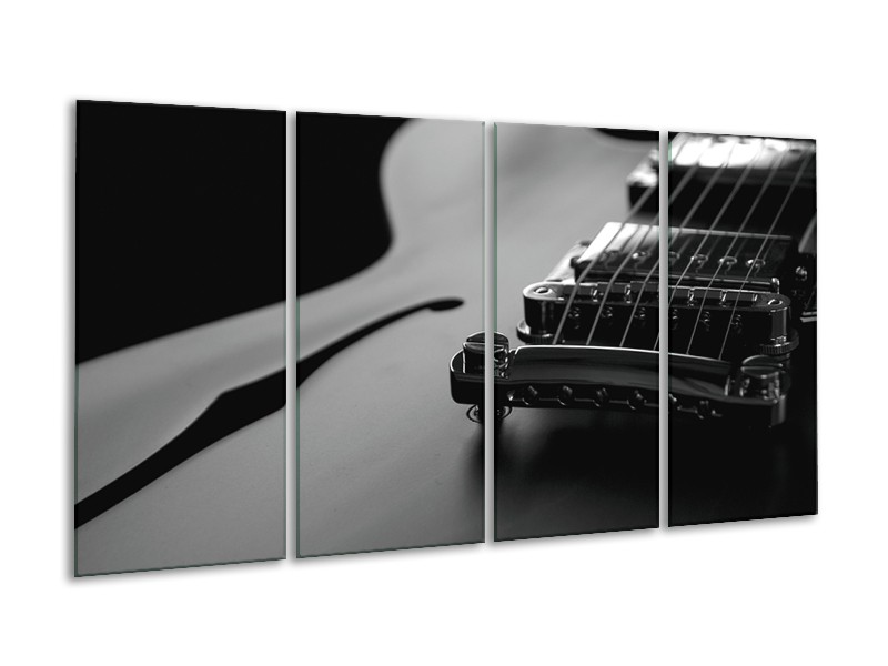 Glasschilderij Muziek | Zwart, Grijs | 160x80cm 4Luik