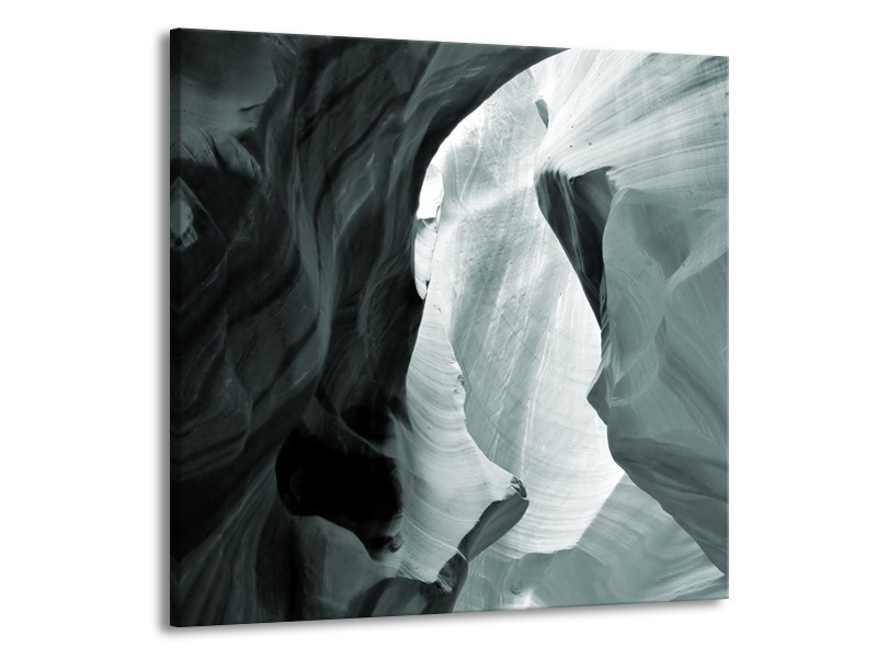 Canvas Schilderij Zand | Grijs, Groen | 70x70cm 1Luik