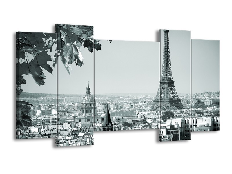 Glasschilderij Parijs, Steden | Grijs, Groen | 120x65cm 5Luik
