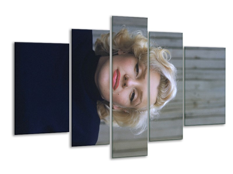 Canvas Schilderij Marilyn Monroe | Zwart, Crème, Grijs | 170x100cm 5Luik