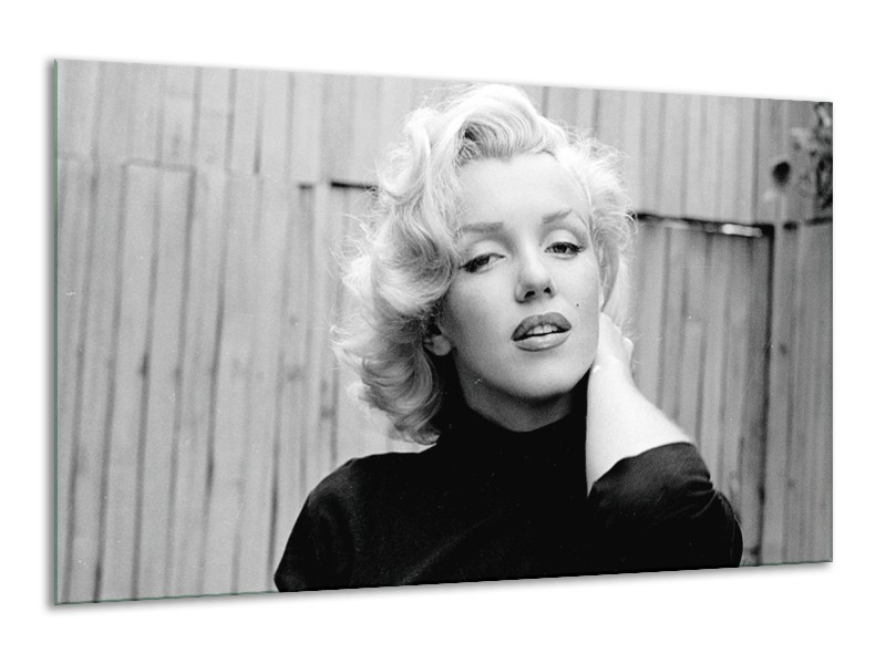 Canvas Schilderij Marilyn Monroe | Zwart, Wit, Grijs | 120x70cm 1Luik