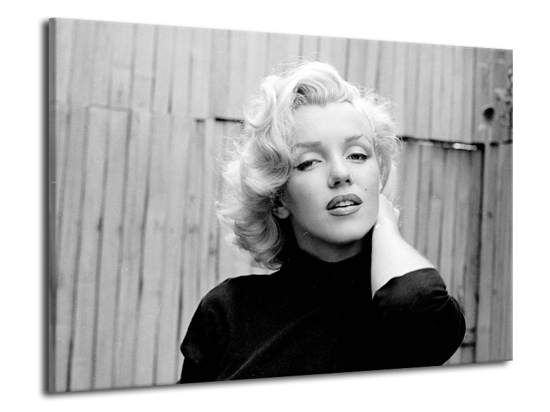 Canvas Schilderij Marilyn Monroe | Zwart, Wit, Grijs | 70x50cm 1Luik