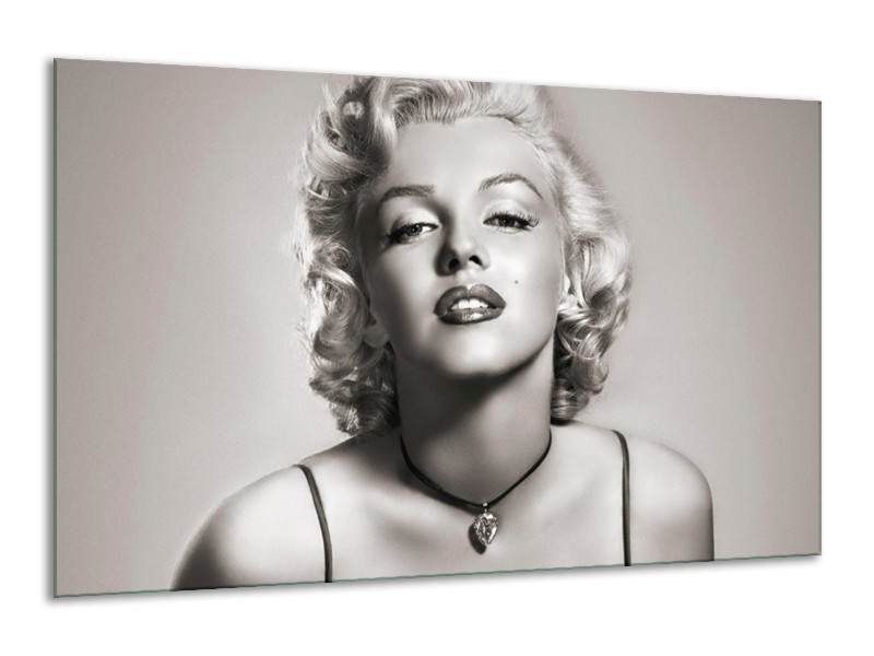 Glasschilderij Marilyn Monroe | Grijs, Sepia | 120x70cm 1Luik