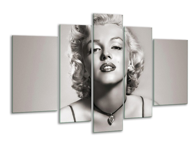 Canvas Schilderij Marilyn Monroe | Grijs, Sepia | 170x100cm 5Luik