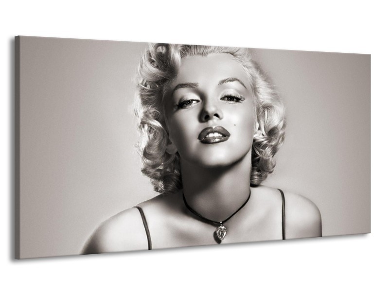 Canvas Schilderij Marilyn Monroe | Grijs, Sepia | 170x90cm 1Luik