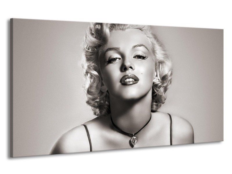 Canvas Schilderij Marilyn Monroe | Grijs, Sepia | 190x100cm 1Luik
