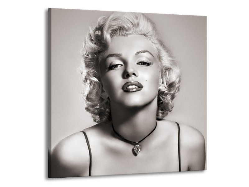 Glasschilderij Marilyn Monroe | Grijs, Sepia | 50x50cm 1Luik