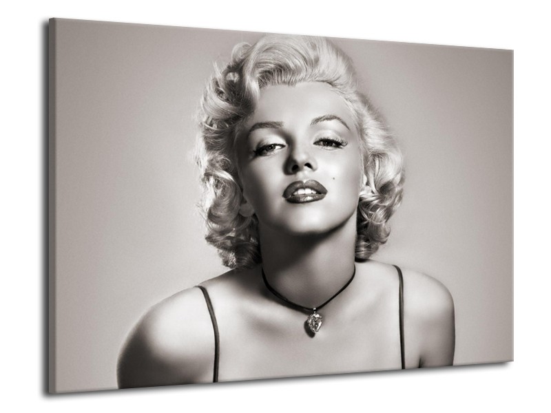 Canvas Schilderij Marilyn Monroe | Grijs, Sepia | 70x50cm 1Luik