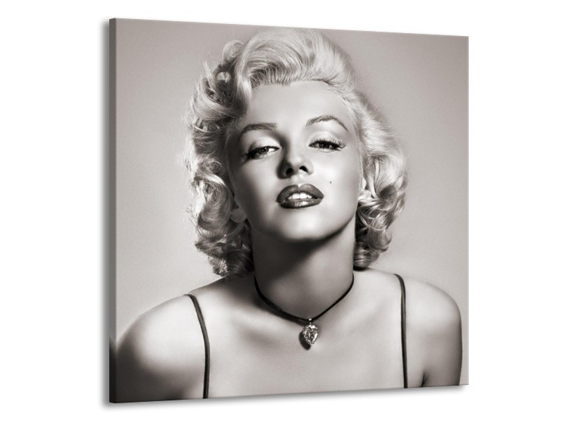 Glasschilderij Marilyn Monroe | Grijs, Sepia | 70x70cm 1Luik