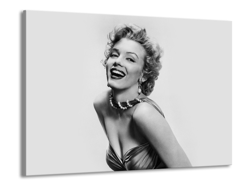 Glasschilderij Marilyn Monroe | Grijs, Wit | 100x70cm 1Luik