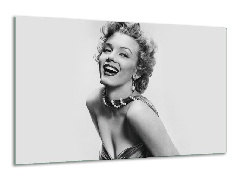 Glasschilderij Marilyn Monroe | Grijs, Wit | 120x70cm 1Luik