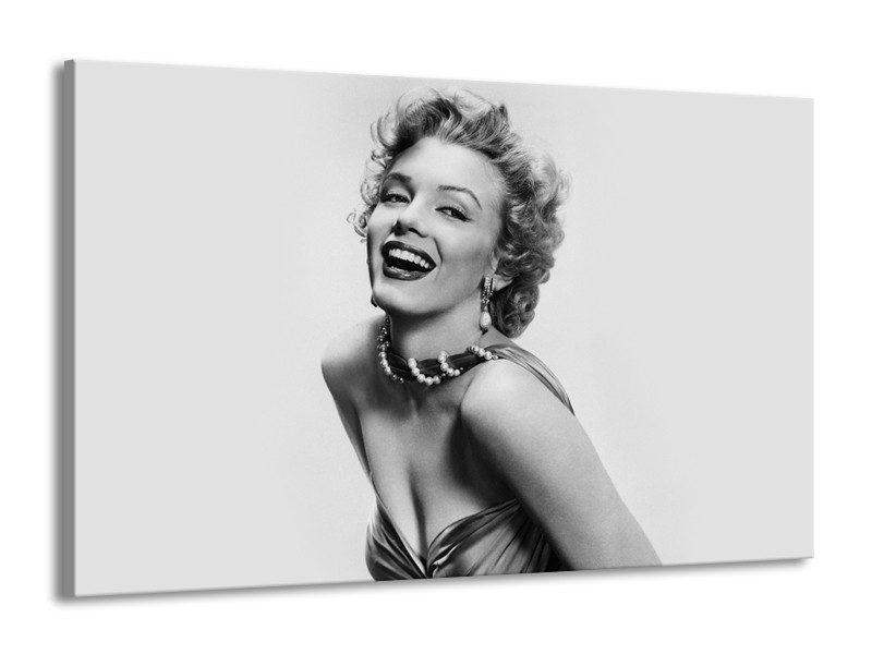 Canvas Schilderij Marilyn Monroe | Grijs, Wit | 140x90cm 1Luik