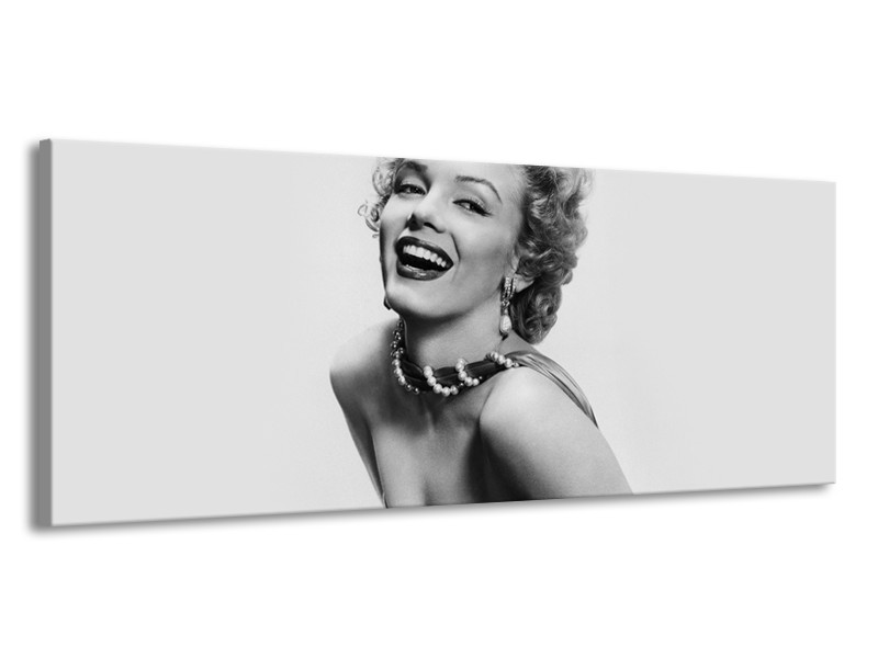 Glasschilderij Marilyn Monroe | Grijs, Wit | 145x58cm 1Luik