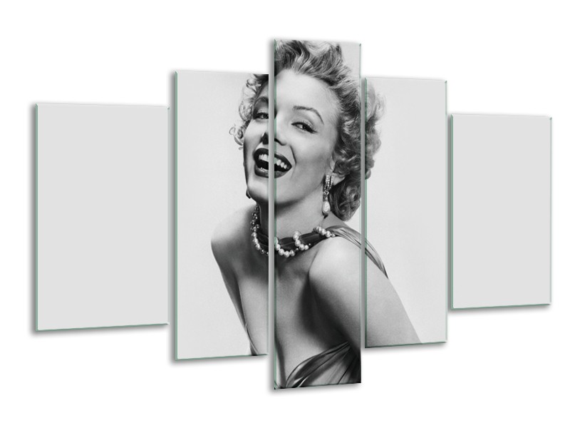 Canvas Schilderij Marilyn Monroe | Grijs, Wit | 170x100cm 5Luik