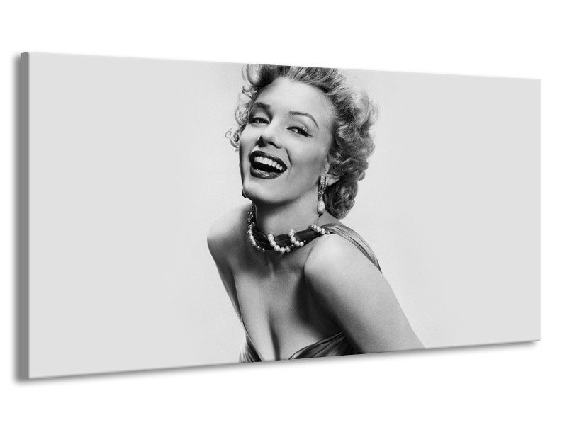 Canvas Schilderij Marilyn Monroe | Grijs, Wit | 170x90cm 1Luik