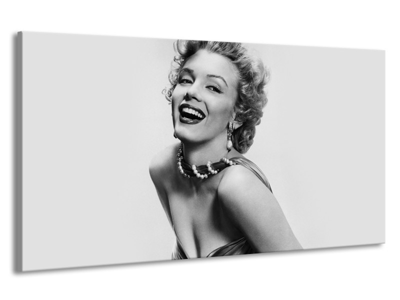 Canvas Schilderij Marilyn Monroe | Grijs, Wit | 190x100cm 1Luik