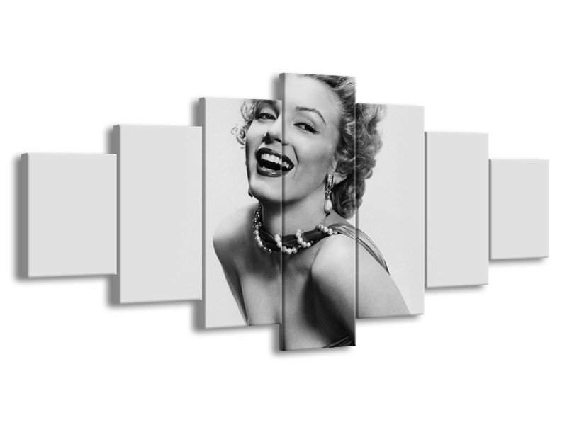 Glasschilderij Marilyn Monroe | Grijs, Wit | 210x100cm 7Luik