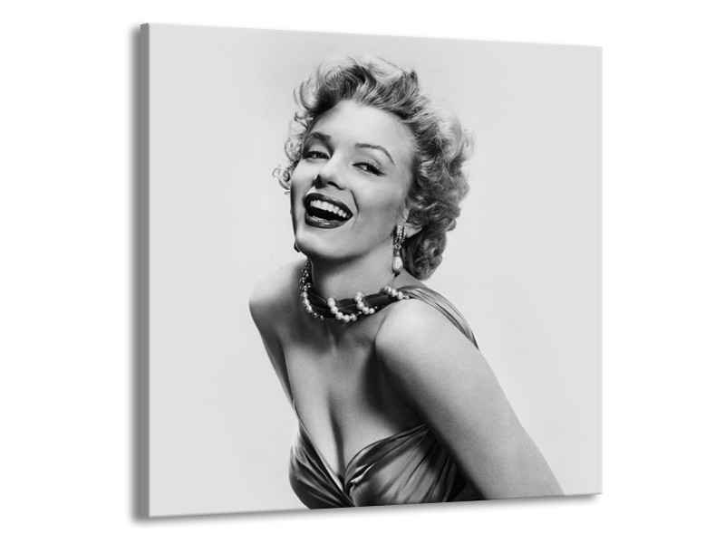 Glasschilderij Marilyn Monroe | Grijs, Wit | 50x50cm 1Luik