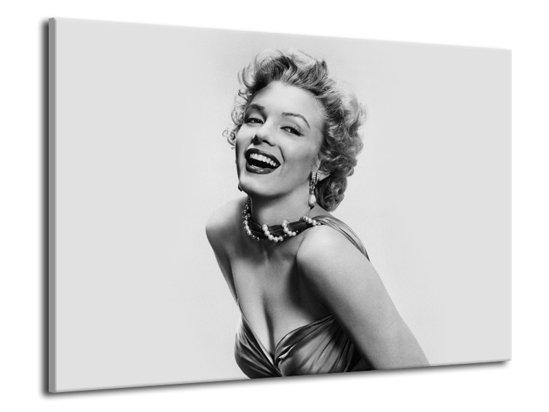 Glasschilderij Marilyn Monroe | Grijs, Wit | 70x50cm 1Luik