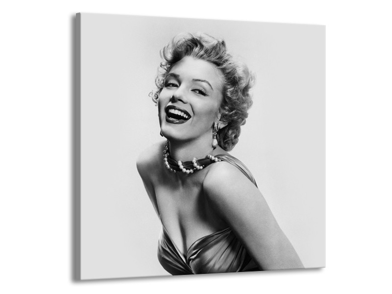 Glasschilderij Marilyn Monroe | Grijs, Wit | 70x70cm 1Luik