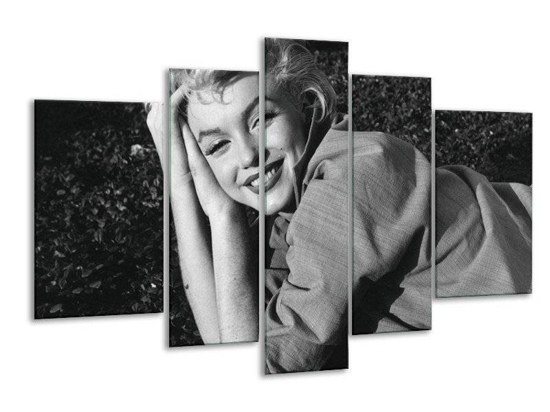 Glasschilderij Marilyn Monroe | Zwart, Grijs | 170x100cm 5Luik