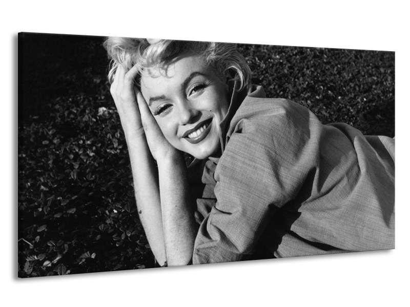 Canvas Schilderij Marilyn Monroe | Zwart, Grijs | 190x100cm 1Luik