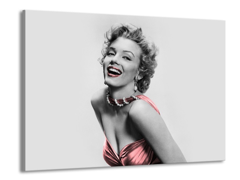 Canvas Schilderij Marilyn Monroe | Grijs, Zwart | 100x70cm 1Luik