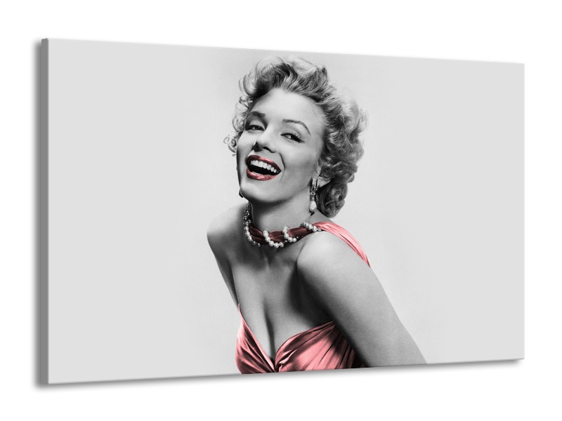 Canvas Schilderij Marilyn Monroe | Grijs, Zwart | 140x90cm 1Luik