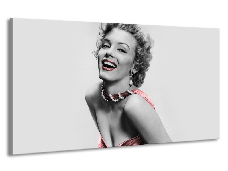 Canvas Schilderij Marilyn Monroe | Grijs, Zwart | 190x100cm 1Luik
