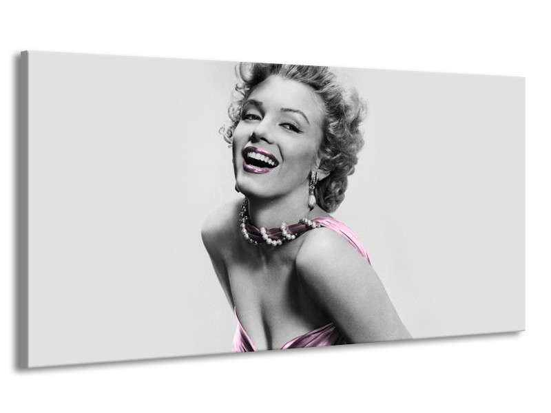 Canvas Schilderij Marilyn Monroe | Grijs, Paars, Zwart | 170x90cm 1Luik