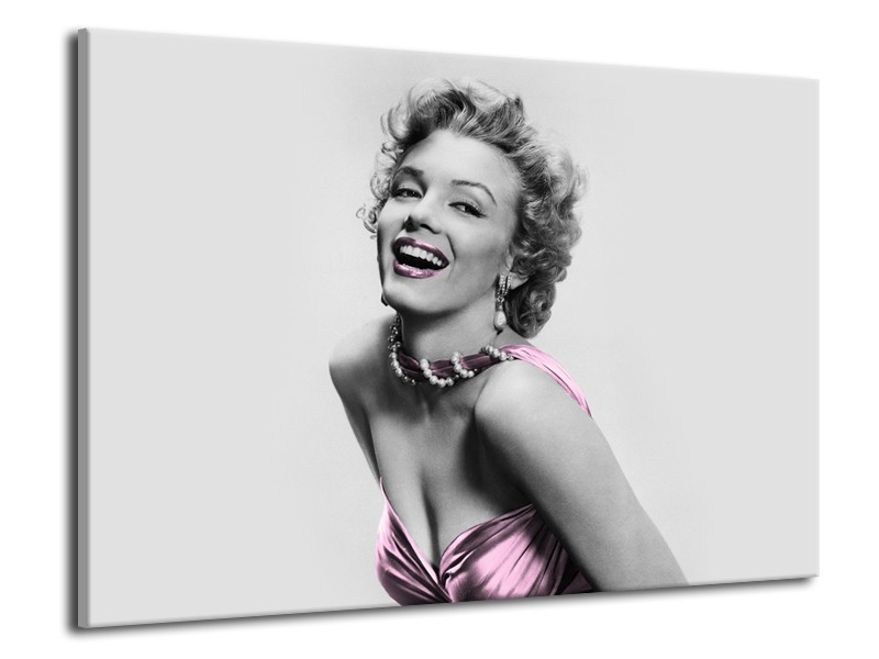 Glasschilderij Marilyn Monroe | Grijs, Paars, Zwart | 70x50cm 1Luik