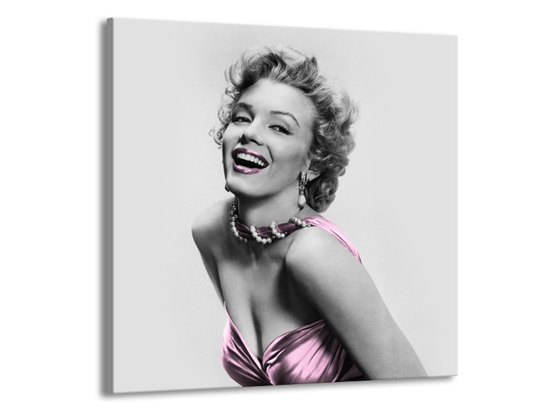 Canvas Schilderij Marilyn Monroe | Grijs, Paars, Zwart | 70x70cm 1Luik