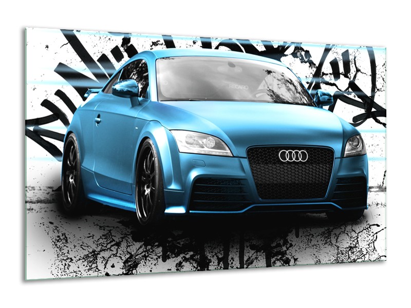 Canvas Schilderij Audi, Auto | Blauw, Zwart, Grijs | 120x70cm 1Luik