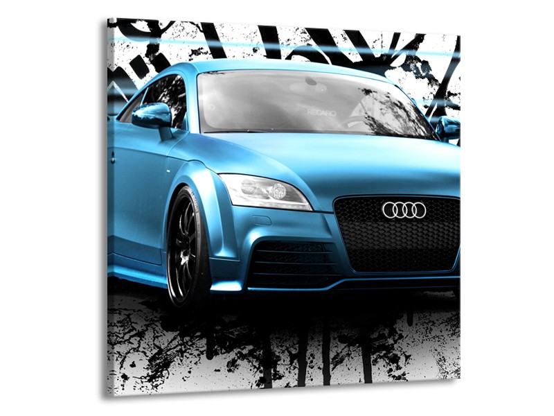 Canvas Schilderij Audi, Auto | Blauw, Zwart, Grijs | 50x50cm 1Luik