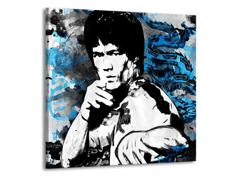 Canvas Schilderij Sport, Man | Grijs, Zwart, Blauw | 70x70cm 1Luik