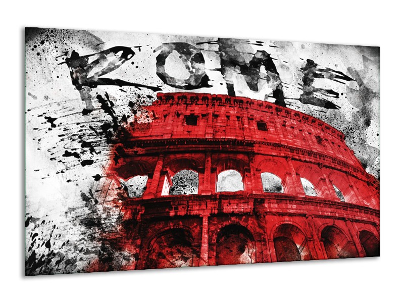 Canvas Schilderij Italie, Rome | Rood, Zwart, Wit | 120x70cm 1Luik