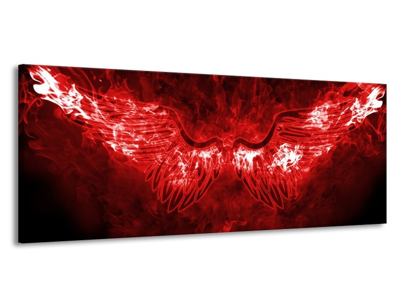 Glasschilderij Engel, Vuur | Rood, Wit, | 145x58cm 1Luik