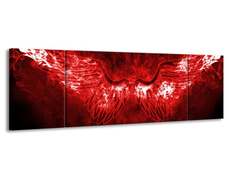 Glasschilderij Engel, Vuur | Rood, Wit, | 170x50cm 3Luik