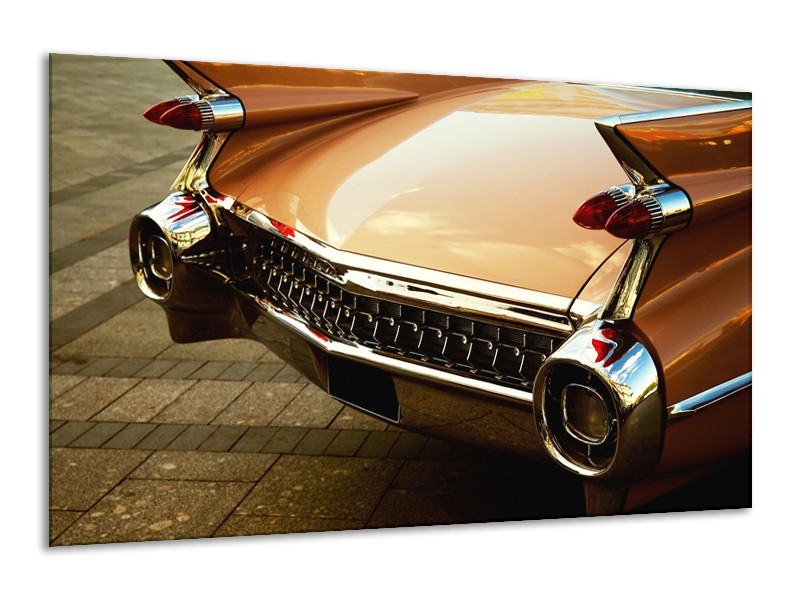 Canvas Schilderij Oldtimer, Auto | Bruin, Goud, Geel | 120x70cm 1Luik