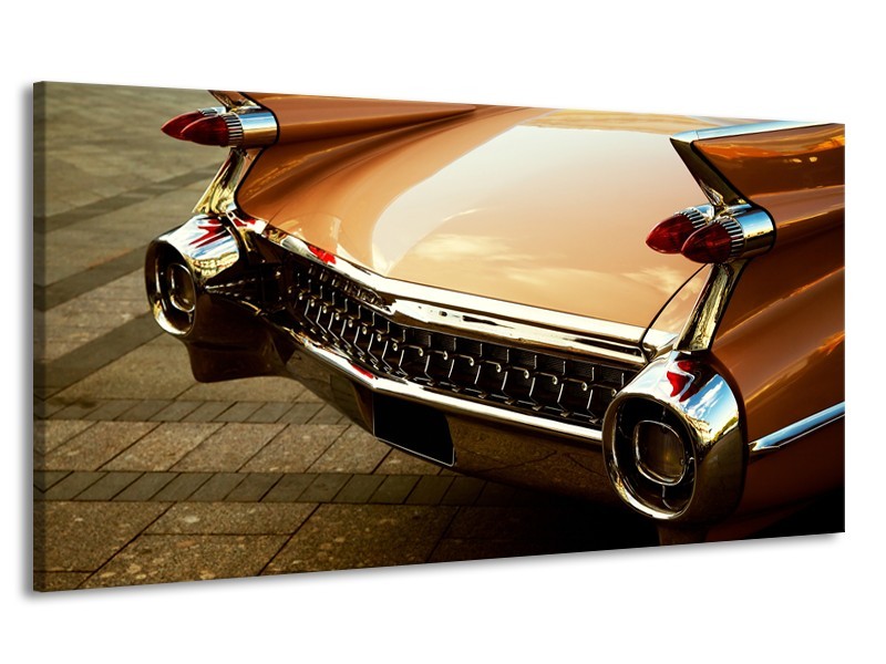 Canvas Schilderij Oldtimer, Auto | Bruin, Goud, Geel | 170x90cm 1Luik