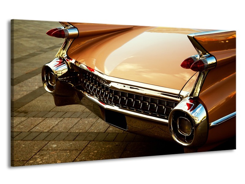 Canvas Schilderij Oldtimer, Auto | Bruin, Goud, Geel | 190x100cm 1Luik