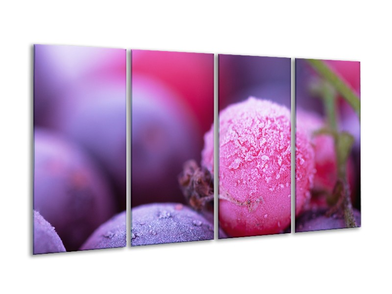 Canvas Schilderij Fruit, Keuken | Paars, Roze | 160x80cm 4Luik