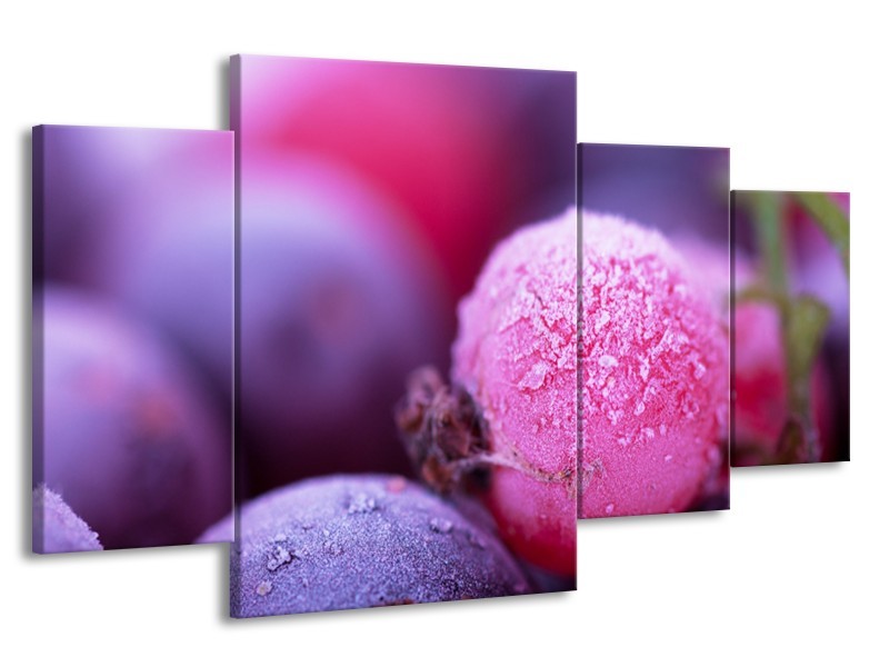 Canvas Schilderij Fruit, Keuken | Paars, Roze | 160x90cm 4Luik